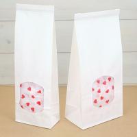 China Pink Customized Kraft Paper Bags Clear Window And Tin Tie For Food factory