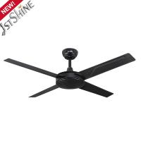 China 4 Blades AC Motor 61W Black Metal Ceiling Fan 3 Speeds Remote Control factory