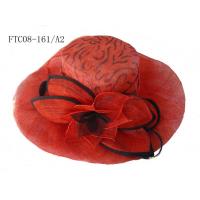 China lady hat sinamay red FTC08-161 for sale