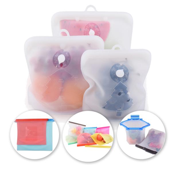 Quality 1.5L Sandwich Preservation Silicone Food Pouches Reusable Food Storage Bags for sale