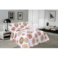 China Sun Flower Pattern Printed Quilt Set Needle Punched Cotton Bedspread And Coverlet factory