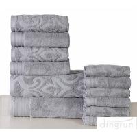 China Luxury Absorbent Super Soft Cotton Solid Jacquard Bath Towel Set factory
