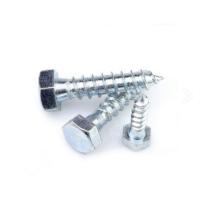 China Galvanized Hex Head Lag Wood Screws Din571 Full Thread Wood Self Tapping Screw factory
