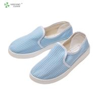 China White Blue Canvas Upper Esd Rated Safety Shoes , Womens Canvas Work Shoes Anti Static factory
