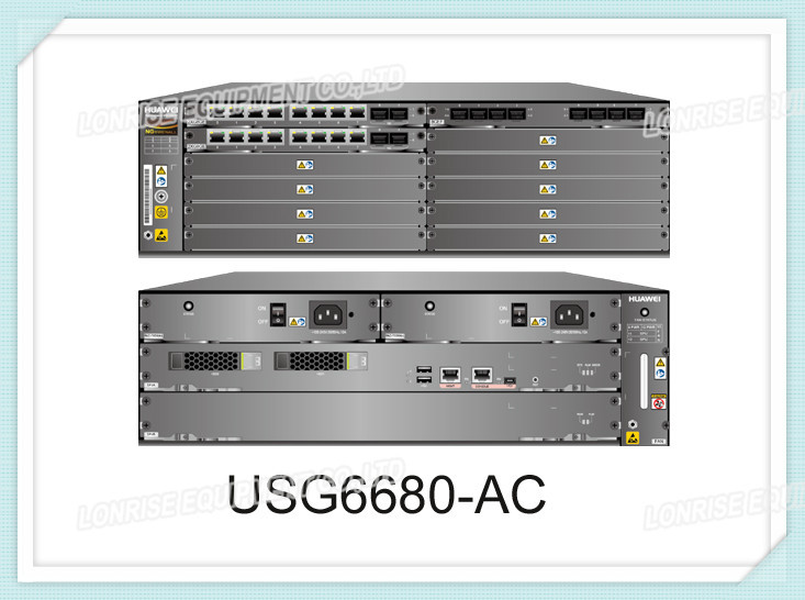 China Huawei Firewall USG6680-AC 16 GE 8 GE SFP 4 X 10 GE SFP+ 16G Memory 2 AC Power factory