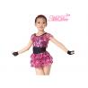 China Magenta Jazz Tap Costumes Full Sequin Black Spandex Leotard For Little Girls factory
