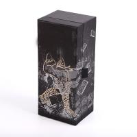 Quality Decorative Rigid Magnetic Gift Box Silver Foil single bottle vodka Spirit Wine for sale