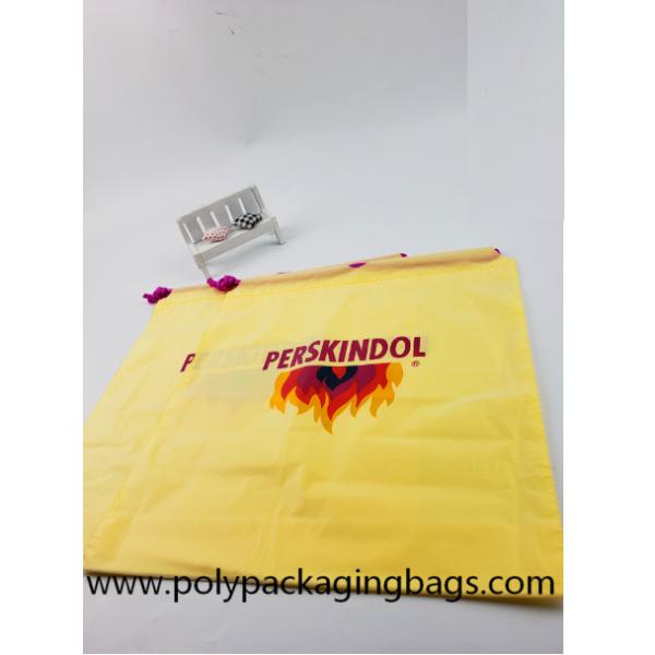 Quality Yellow Waterproof Nylon Mesh Promotional Drawstring Bags / Personalized for sale