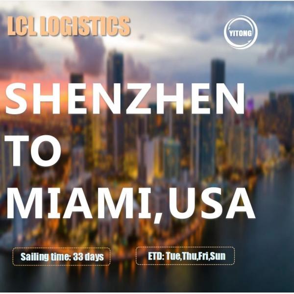 Quality Direct Sailing LCL International Shipping Agent From Shenzhen To Miami USA for sale