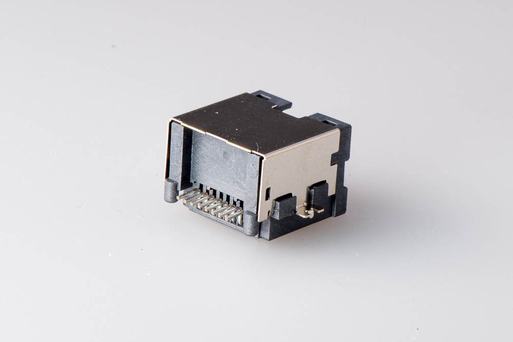 China 90 Degree Rj45 Connector / RJ11 RJ45 Jack Modular Connector With Sinking Plate factory