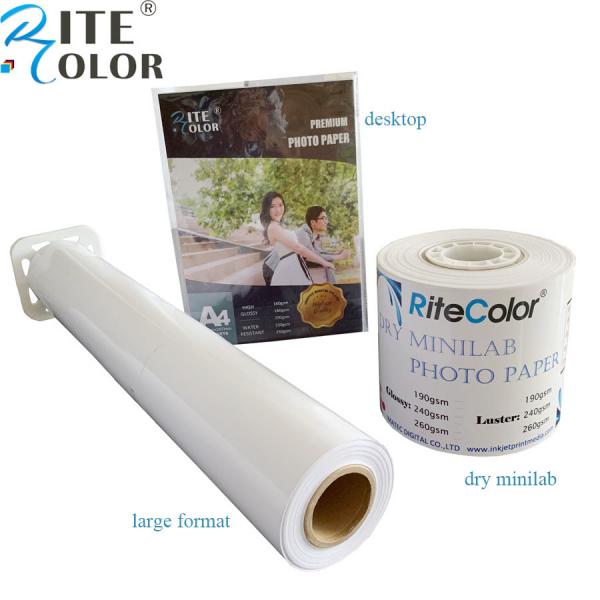 Quality Inkjet RC Glossy Photo Paper Luster Paper Roll For Canon / Epson Digital Printing for sale