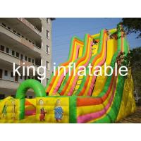 China Giant Double Lane Inflatable Dry Slide Colorful Cartoon Printing For Amusement Park factory