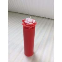 China 100% paraffin wax unscented craft candle that the round pillar with flower packed into gift box factory