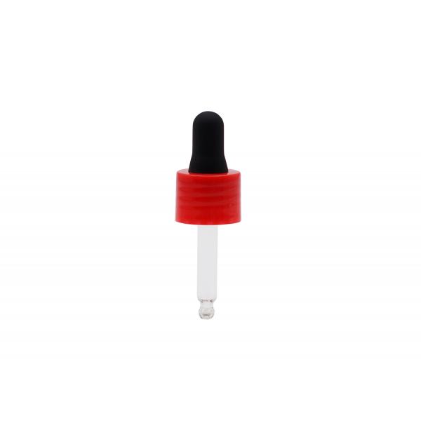 Quality 18mm Plastic Pipette Droppers Red Closure Matte Black Teat For Essential Oil for sale