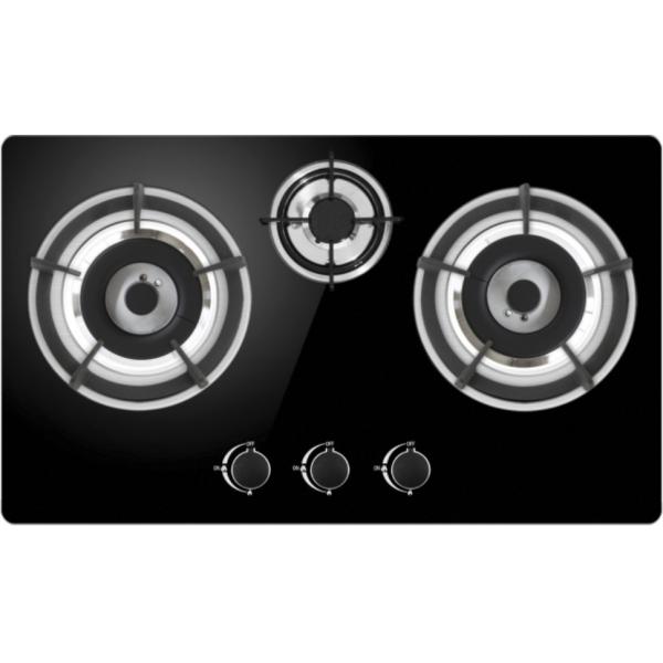 Quality Knob Control Gas Cooker Hob , Black Built In Gas Hob With High Security for sale