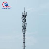 China Galvanized Microwave Communication Monopole Tower 30m 45m Q355b Mobile Signal Booster GSM RRU for sale