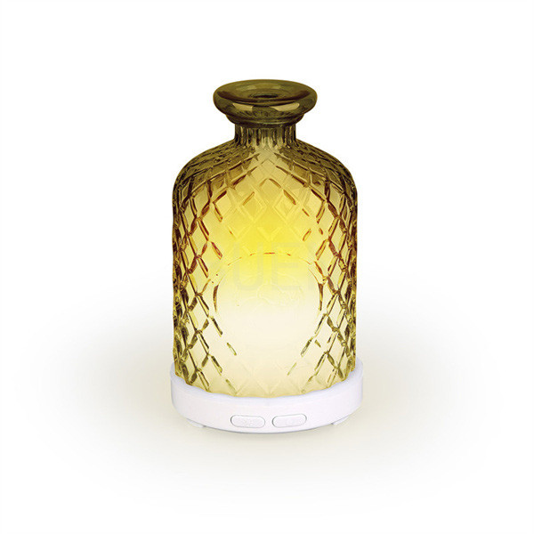 Quality LED Light Electric Glass Oil Diffuser Home Fragrance Climp Neck USB for sale