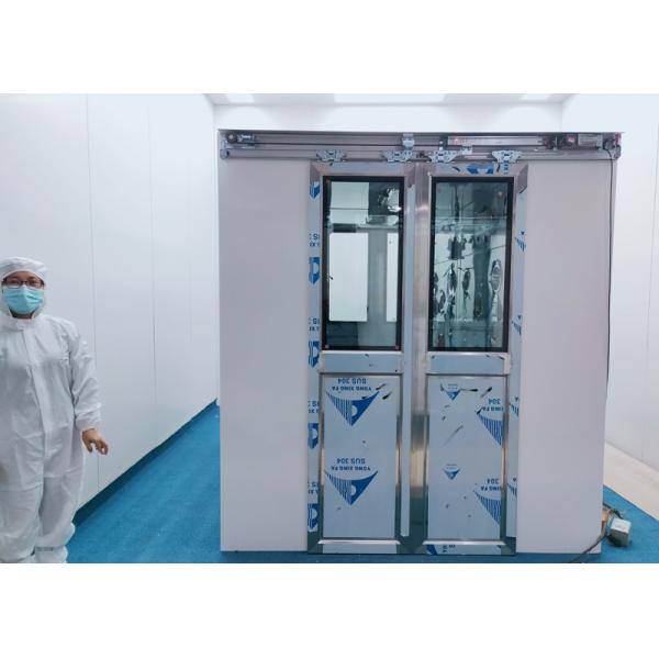Quality 100 Class Cleanroom Air Shower With Auto Double Leaf Sliding Doors for sale