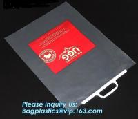 China customized printing and size rigid snap handle bag/rigid handle plastic bag/handle polybag,rigid snap loop handle plasti factory