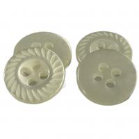 China Off White Plastic Shirt Buttons Pearl Effect With Petal Rim In 22L factory