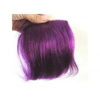 China Healthy Custom Human Hair Wigs , Straight Layered Purple Colored 100% Remy Fringe Hair Wig factory