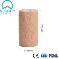China 4 Inches X 5 Yards Tan Elastic Cohesive Bandage NonWoven Self Adhesive factory