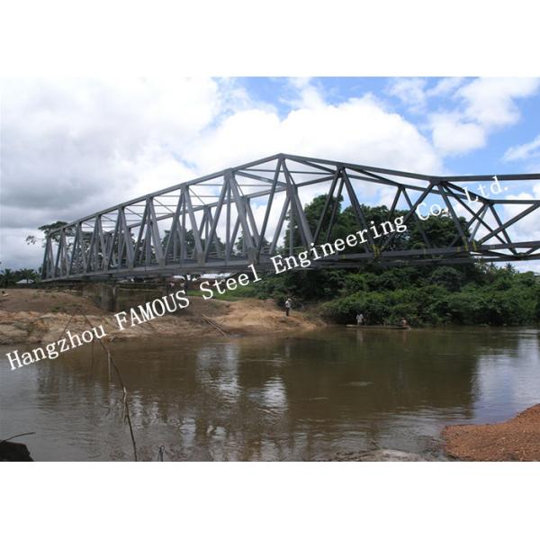 Quality Continental Prefabricated Steel Truss Pedestrian Bridge With Concrete Deck High Stiffness for sale