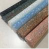 China Waterproof Woven Backing chunky Glitter Faux Leather Fabric Black Glitter Fabric factory