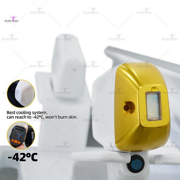 Quality Permanent 808nm Diode Laser Hair Removal Machine Painless 2 Handles Cooling for sale