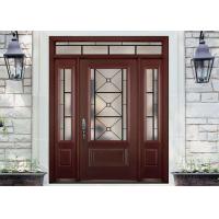 China Simple Single Solid Oak Front Doors With Glass , Main Wooden Door Designs For Home factory