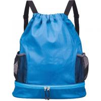 China Drawstring Dry Wet Separation Beach Bag Backpack With Shoe Compartment factory