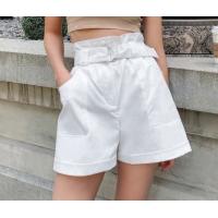 China Sweet Cotton Short Pants Anti Wrinkle Korean Casual Pants With Belt factory