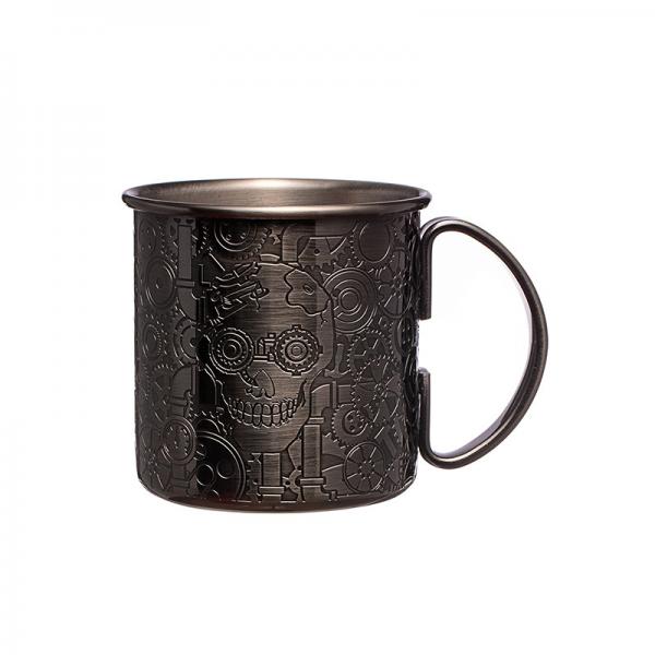 Quality Etching Design Stainless Steel 304 Mule Mug Black Travel Camping Mug For Party for sale