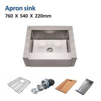 china 30 Inch Apron Stainless Steel Kitchen Sink Brushed 16 Gauge Single Bowl 76x54