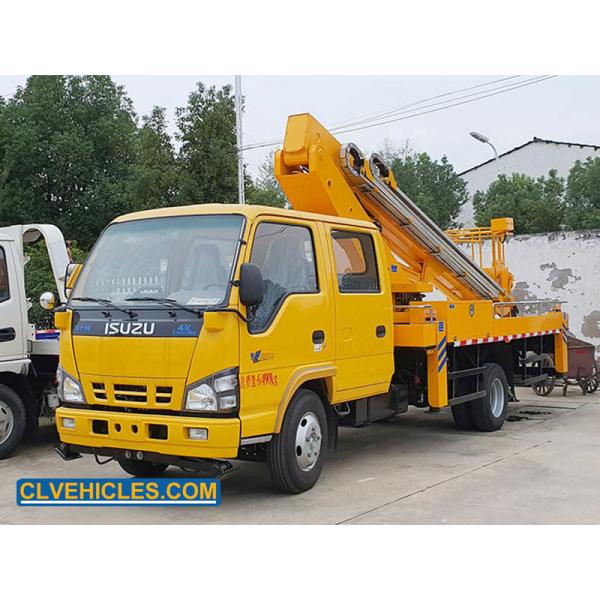Quality ISUZU N Series Truck Mounted Bucket Lift 16m Telescopic Boom with Crew Cab for sale