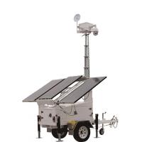 China OEM Mobile Solar Power Trailer Portable Surveillance Trailer With 6.5m Mast factory