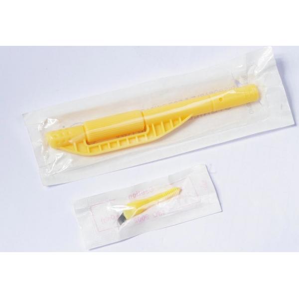 Quality Disposable manual tattoo pen in professinal , yellow Microshading Handpiece and detachable for sale