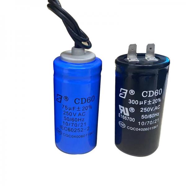Quality Start Capacitor CD60 AC Motor Capacitor 75uF Aluminum shell HVAC Capacitor for sale