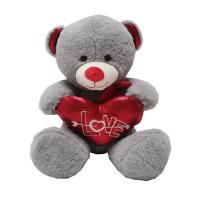 China 10.24in 26cm Valentines Day Plush Toys White Teddy Bear Holding A Heart Hypoallergenic factory