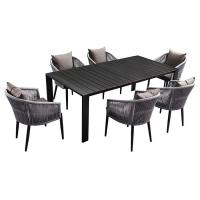 china Rope And Aluminum Outdoor 6 Seater Garden Table And Chairs