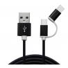 China Factory price 2 in 1 usb cable type-c and micro usb cable for android factory