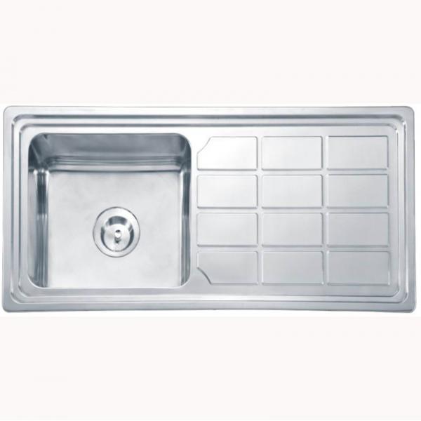 Quality 100*50cm Apartment Kitchen Top Mount Apron Sink With Squre Lattice Board for sale