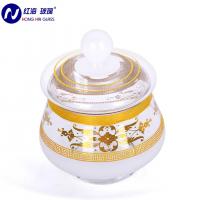 China Arabic Crystal Glass Candy Bowls Real Golden Delicate Design for sale
