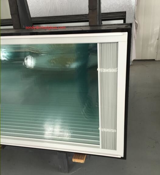 Quality 64"*22"size blinds between tempered glass 1" thickness Belt drive instead of for sale