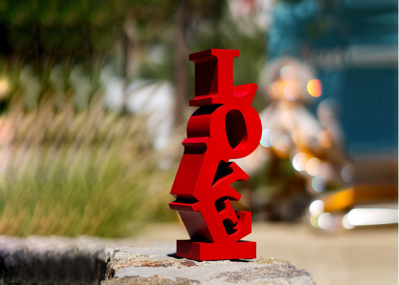China Large Landscape Decorative Red Stainless Steel LOVE Sculpture factory