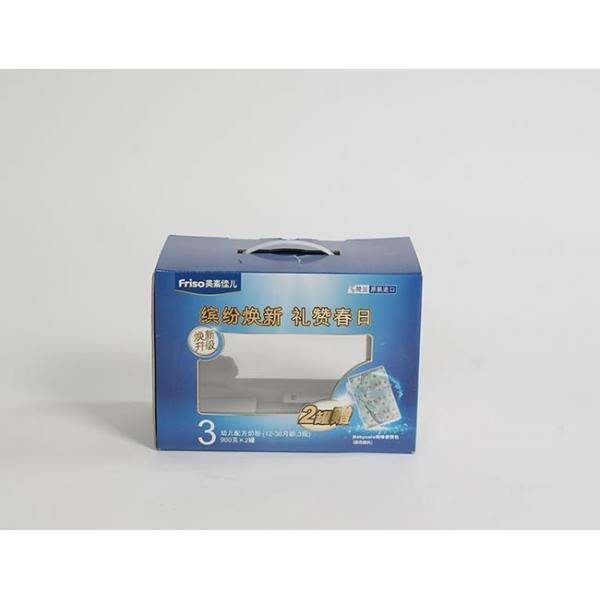 Quality Matt Lamination Corrugated Paper Box With PVC Window And Plastic Handle for sale