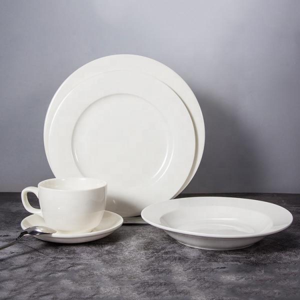 Hotel Tableware Supplier One Stop Purchase Dinnerware Porcelain Round Dinner Plate Buffet Dishes Ceramics Main Course  Plates