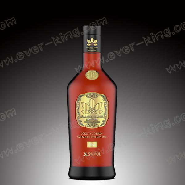 Quality 750ml Custom Luxury Round Empty Glass Bottle With Screw Caps for sale
