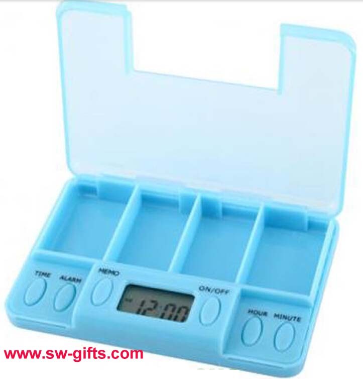 China Portable Digital Pill Tablet Medicine Box Alarm Best Selling New Design Compartments Box for sale