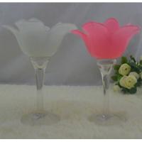 China lotus flower candle holder glass vases wholesale factory
